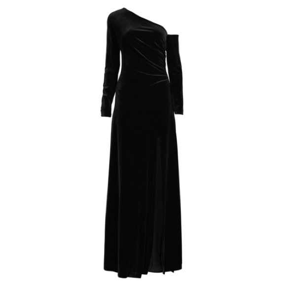 Donna Karan New York asymmetric long sleeve velvet gown - Picture 5 of 10
